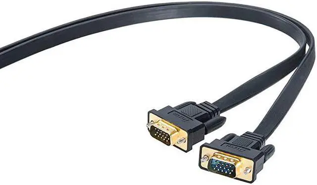 Alt view image 5 of 7 - 65ft Extra Long VGA to VGA Cable 15 Pin Male to Male Flat SVGA Cord for Computer to Monitor Full HD Video 20 Meter Black