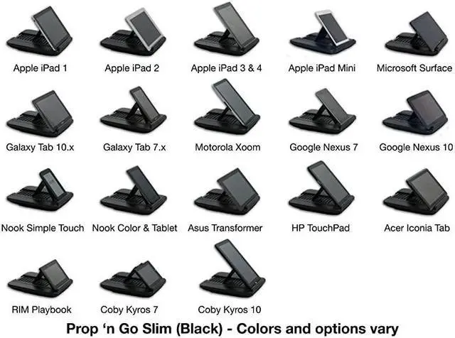 Alt view image 3 of 7 - Prop n Go Slim iPad Pillow with Adjustable Angle Control for iPad Air iPad Mini iPad Pro iPhone Tablets eReaders and More Black