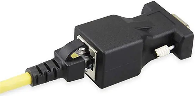 Alt view image 2 of 7 - DB9 RS232 COM Male Port to RJ45 Female Connector Card DB9 Serial Port Extender to LAN CAT5 CAT6 RJ45 Network Ethernet Cable Adapter