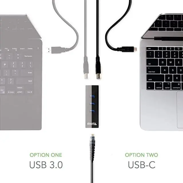 Alt view image 5 of 7 - USB Hub with Ethernet 3 Port USB 30 Bus Powered Hub with Gigabit Ethernet Compatible with Windows MacBook Linux Chrome OS Includes USB C and USB 30 Cables