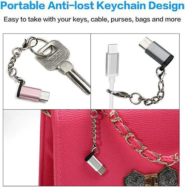 Alt view image 5 of 7 - USB Type C Adapter 5 Pack Micro USB Female to USB C Male Converter Android Charger Cable Connector with Keychain Fit Samsung Galaxy S10 S9 S8 Plus S9+ Note 9 8 LG V40 V30 V20 G7 G6 G5 Moto Z3