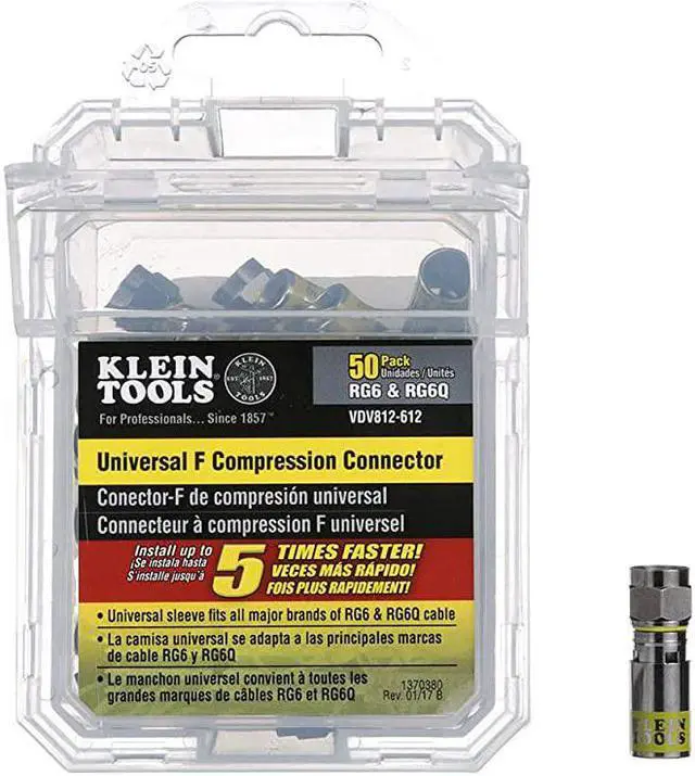 Alt view image 4 of 4 - VDV812612 Compression Connectors Universal F Connectors RG66Q with Universal Sleeve Technology Professional Grade 50Pack