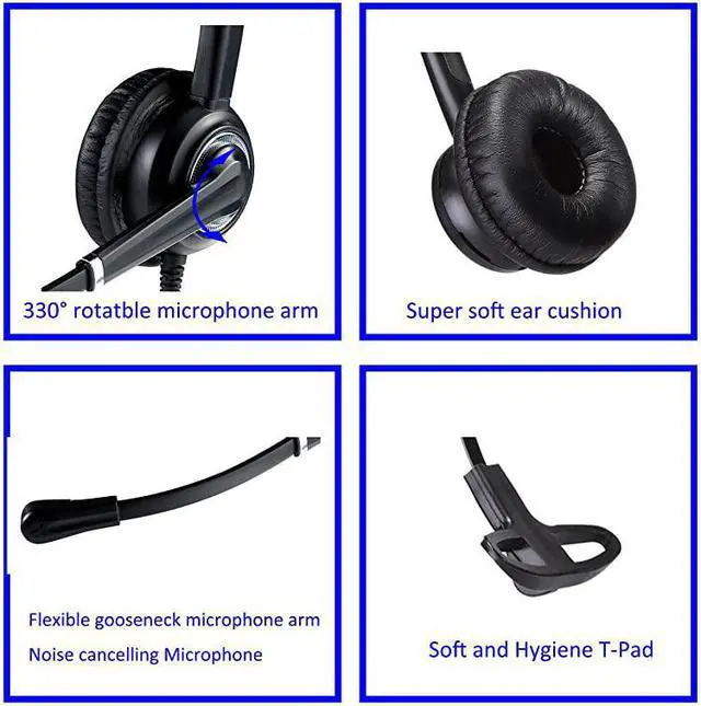 Alt view image 6 of 6 - Headset with RJ9 Jack 35mm Connectors for Landline Deskphone Cell Phone PC Laptop Office Headset for Cisco IP Phone Call Center Office Work for Cisco 7941 7965 6941 7861 8811 8961