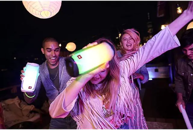 Alt view image 7 of 7 - Pulse 4 - Waterproof Portable Bluetooth Speaker with Light Show - Black