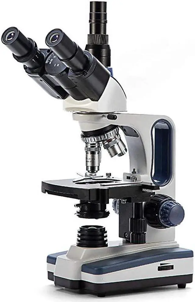 Main image of SW350T 40X2500X Magnification Siedentopf Head ResearchGrade Trinocular Compound Lab Microscope with WideField 10X and 25X Eyepieces Mechanical Stage Abbe Condenser CameraCompatible