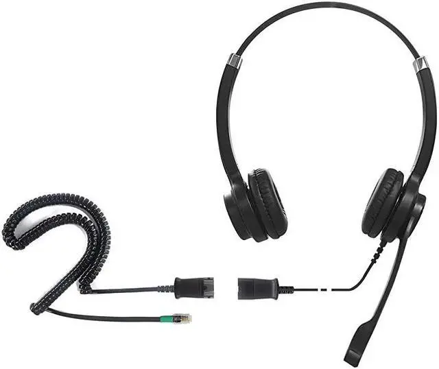 Alt view image 2 of 6 - IPH-255 Optimo-X Duo Ear Noise canceling,Corded Headset for Call Center,Office&Landline Phones with U10P-S Bottom Cable w RJ9 Jack Cable Works with Yealink,Snom,LG &Other IP Phones