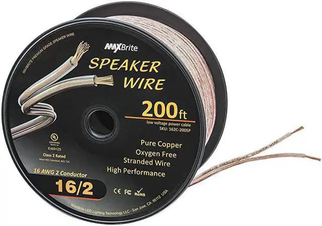 Main image of Performance 16 Gauge Speaker Wire Oxygen Free Pure Copper UL Listed Class 2 200 Feet Spool