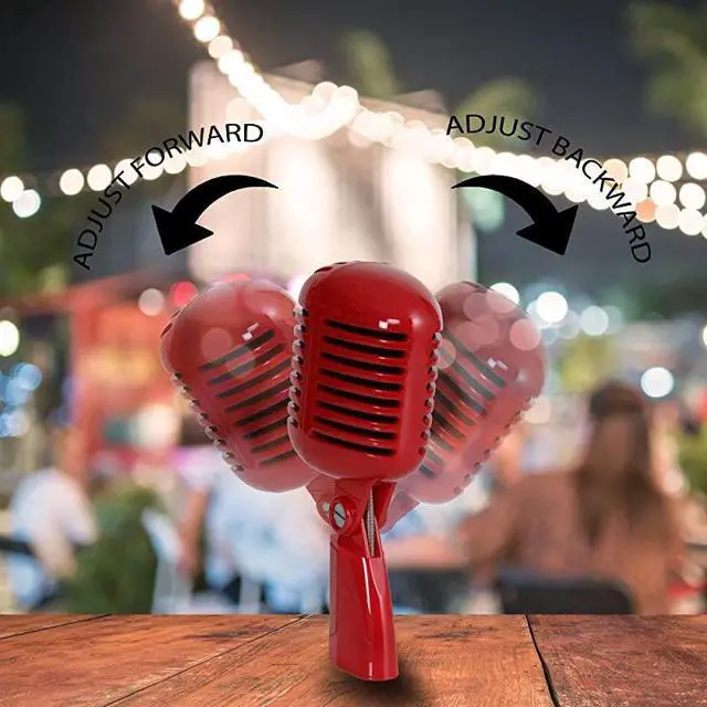 Alt view image 4 of 7 - Classic Retro Dynamic Vocal Microphone Old Vintage Style Unidirectional Cardioid Mic with XLR Cable Universal Stand Compatible Live Performance In Studio Recording  PDMICR42R Red 830in x 380in x 340i