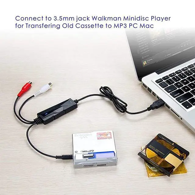 Alt view image 7 of 7 - Audio Capture Card Device Audio GrabberRecorder from 35mm MiniJack or Stereo RL Audio Device AMFM Radio Cassette Player etc