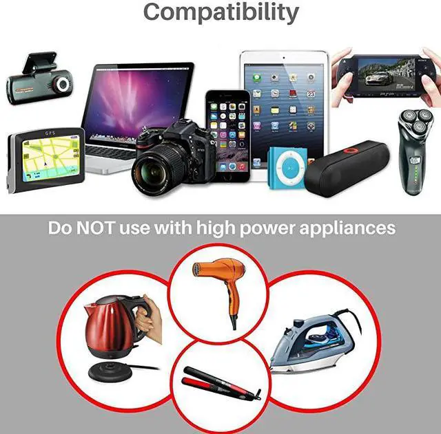 Alt view image 4 of 4 - Power Step Down 220V to 110V Voltage Converter with 4Port USB International Power Travel Adapter in UK European Italy Asia More Than 150 Countries Over The WorldRed