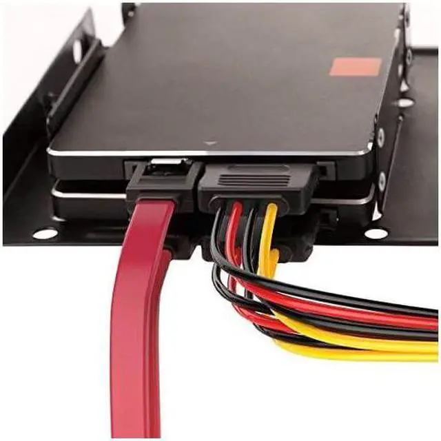 Alt view image 7 of 7 - 2x 25 Inch SSD to 35 Inch Internal Hard Disk Drive Mounting Kit BracketSATA Data Cables and Power Cables included