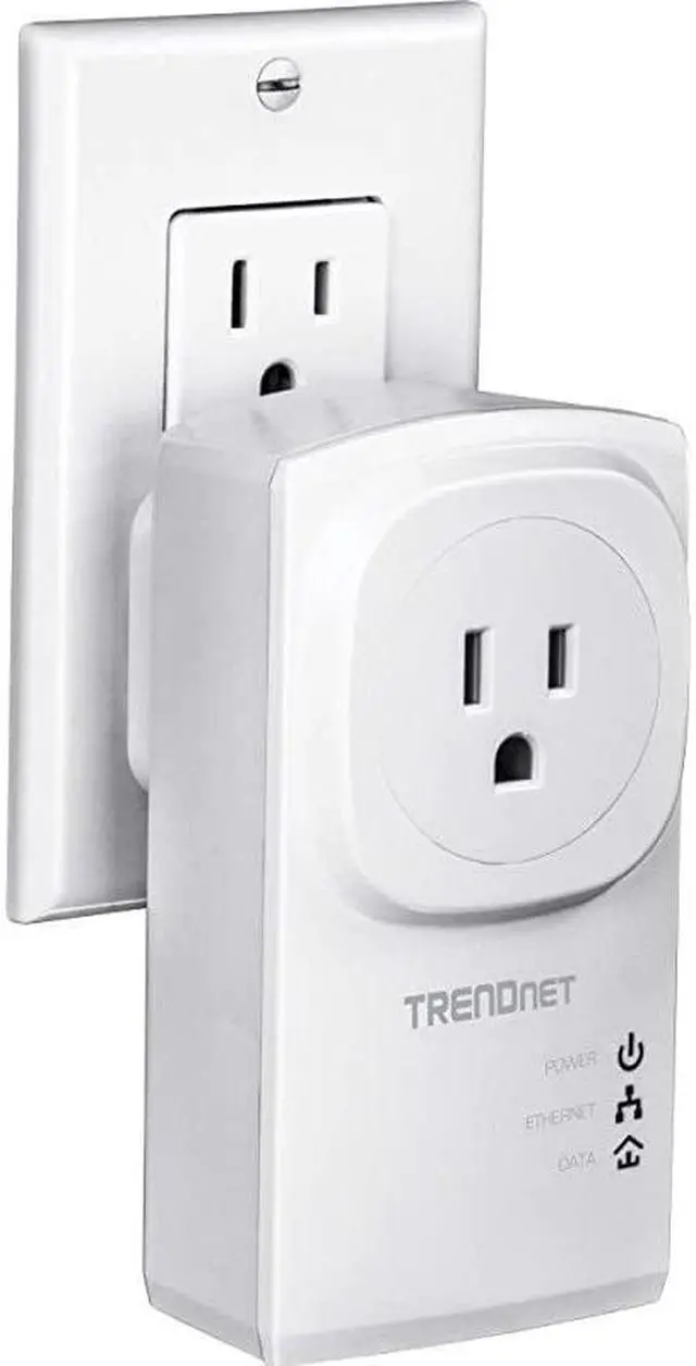 Alt view image 5 of 6 - Powerline 500 AV Nano Adapter Kit with BuiltIn Outlet With Power Outlet PassThrough Includes 2 x TPL407E Adapters TPL407E2K White AV 500 PassThrough