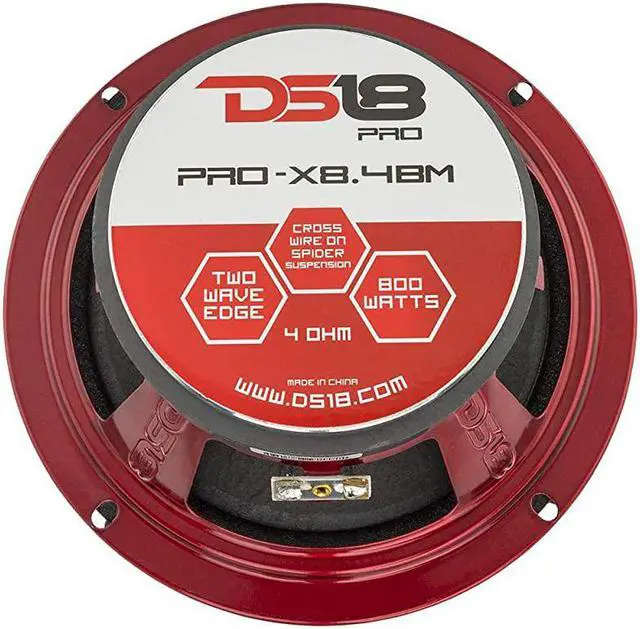 Alt view image 5 of 6 - PROX84BM Loudspeaker 8 Midrange Red Aluminum Bullet 550W Max 275W RMS 4 Ohms Premium Quality Audio Door Speakers for Car or Truck Stereo Sound System 1 Speaker