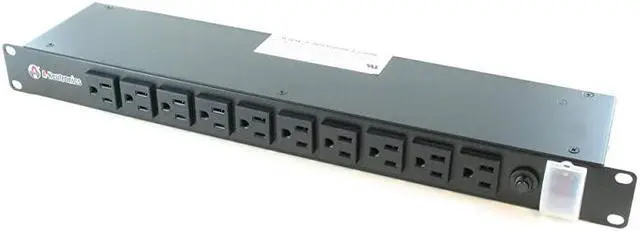 Alt view image 2 of 7 - MS2015 20 Outlet 19 Inch Wide Rack Mount Power Strip Distribution Unit PDU 15 Amp 120V15A 15ft Power Cord 1U Rackmount