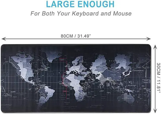 Alt view image 2 of 6 - XXL Gaming Mouse Pad Portable Large Desk Pad Non Slip Water Resistant Rubber Base World Map Gaming Mouse Pad Keyboard Pad Large Area for Keyboard and Mouse