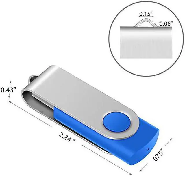 Alt view image 4 of 7 - 16GB USB 20 Flash Drives Blue Memory Stick Swivel Thumb Drives 16 GB Jump Drives with LED Indicators 10 Pack with 12 x White Labels for Marking Uploaded Content
