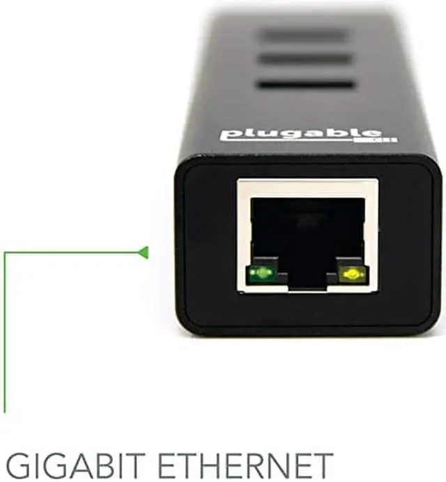 Alt view image 2 of 7 - USB Hub with Ethernet 3 Port USB 30 Bus Powered Hub with Gigabit Ethernet Compatible with Windows MacBook Linux Chrome OS Includes USB C and USB 30 Cables