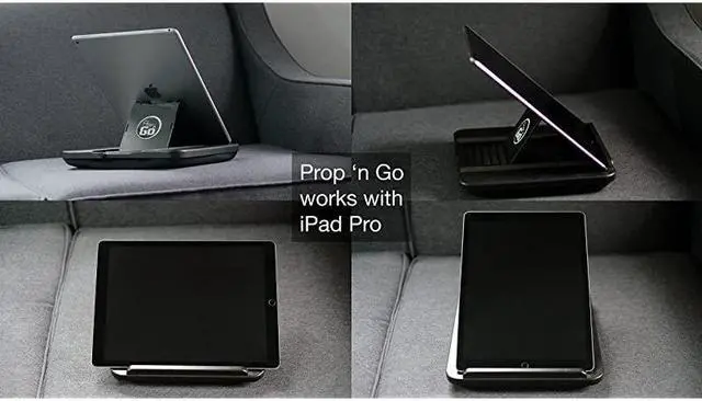 Alt view image 7 of 7 - Prop n Go Slim iPad Pillow with Adjustable Angle Control for iPad Air iPad Mini iPad Pro iPhone Tablets eReaders and More Black