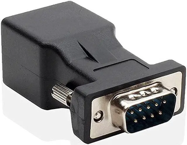Main image of DB9 RS232 COM Male Port to RJ45 Female Connector Card DB9 Serial Port Extender to LAN CAT5 CAT6 RJ45 Network Ethernet Cable Adapter