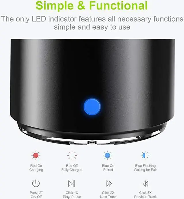 Alt view image 5 of 6 - Travel Case Packed A106 Pro Portable Bluetooth Speaker with Custom Bass Radiator Brief Design IP67 Waterproof Perfect Mini Speaker for Shower Room Bike Car Black