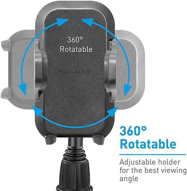 Alt view image 3 of 7 - Car Cup Holder Phone Mount Secure Fit for Phones up to 41 Wide Cup Phone Holder for Car with Flexible Gooseneck 360° Rotatable Cradle Universal Vehicle Fitment Cell Phone Cup Holder