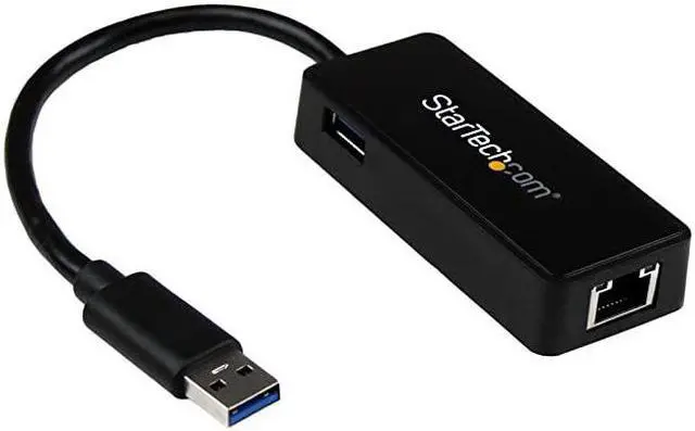 Main image of com USB 30 Ethernet Adapter USB 30 Network Adapter NIC with USB Port USB to RJ45 USB Passthrough USB31000SPTB