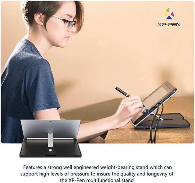 Alt view image 2 of 7 - AC18 Multifunctional Metal Drawing Pen Tablet Stand for Pen Display Drawing Graphic Monitor Prevented Skidding Stander Holder