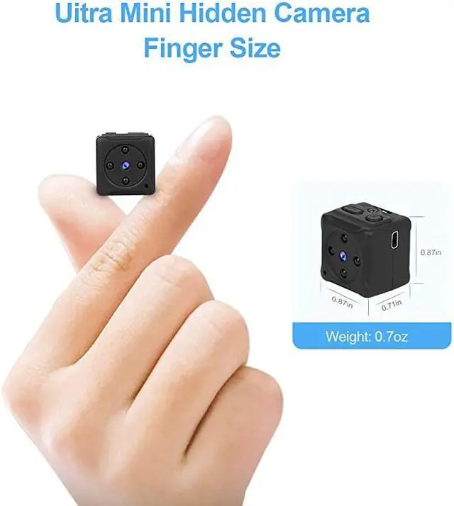 Alt view image 2 of 6 - Mini Spy Camera Wireless Hidden  Full HD 1080P Portable Small Covert Home Nanny Cam with Motion Detection and Night Vision IndoorOutdoor Micro Security Surveillance Hidden Camera