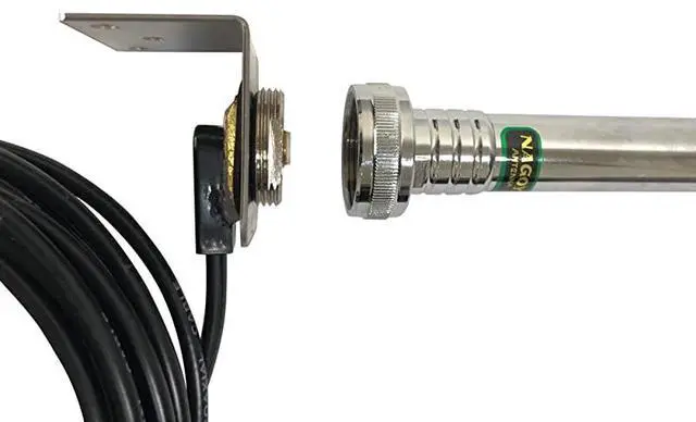 Alt view image 3 of 6 - RB100N Heavy Duty Universal 34 NMO Drill and Bracket Mount Kit Includes 20 of RG58AU Cable with a PL259 Connector Includes Rain Cap