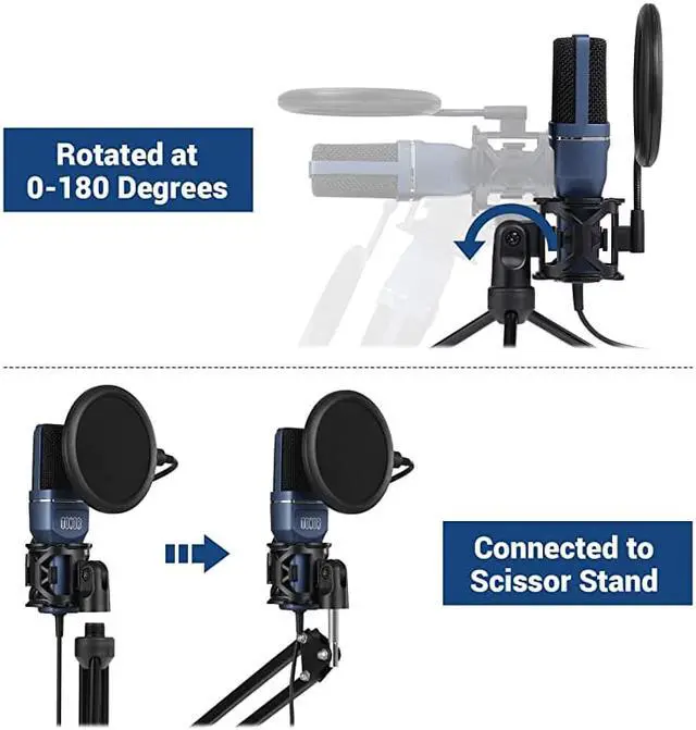 Alt view image 6 of 7 - USB Gaming Microphone  Computer Condenser PC Mic with Tripod Stand Pop Filter for Streaming Podcasting Vocal Recording Compatible with iMac PC Laptop Desktop Windows Computer TC777