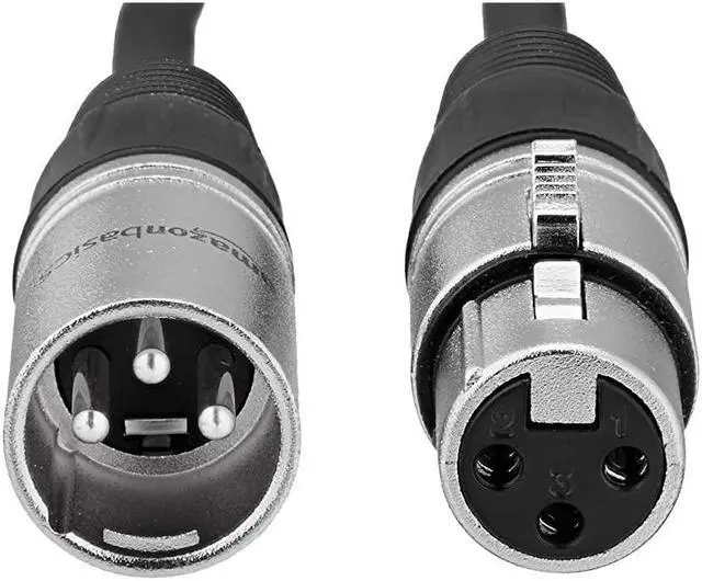 Alt view image 2 of 4 - Basics XLR Male to Female Microphone Cable 6 Feet Black