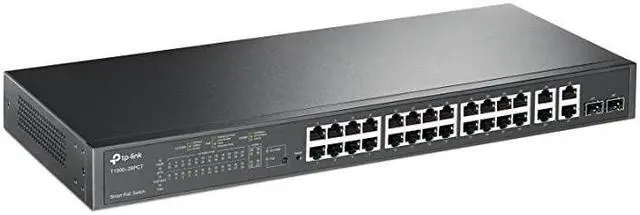 Alt view image 2 of 3 - 24 Port Fast Ethernet PoE Switch | 24 PoE+ Ports 192W w 4 Uplink Gigabit Ports + 2 Combo SFP Slots | Smart Managed | Limited Lifetime Protection | Support L2L3L4 QoS and IGMPT150028Pct