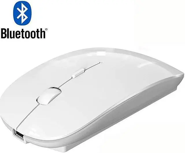 Alt view image 2 of 6 - Mouse Rechargeable Wireless Mouse for MacBook ProWireless Mouse for Laptop PC Computer White