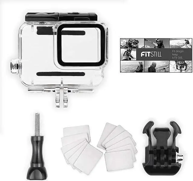 Alt view image 6 of 6 - Waterproof Housing Case for GoPro Hero 7 White Silver Protective 45m Underwater Dive Case Shell with Bracket Accessories for Go Pro Hero7 Action Camera