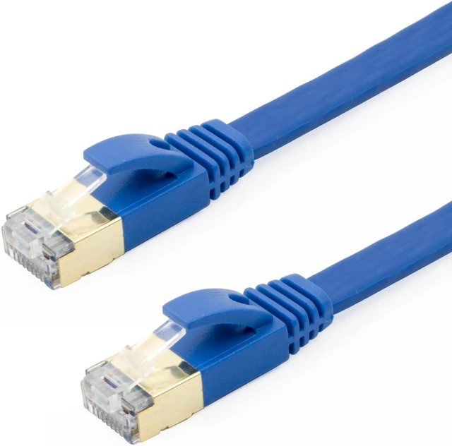Alt view image 2 of 6 - Buhbo 1 ft CAT7 Flat Ethernet Cable Shielded STP Network Snagless Cable RJ45 Cat 7