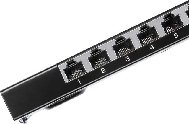 Alt view image 7 of 7 - TRENDnet 8-Port Cat6A Shielded Patch Panel, Wall Mount Ready, 10G Ready, Cat5e,Cat6,Cat6A Compatible, Metal Housing, Color-Coded Labeling for T568A & T568B Wiring, Cable Management, Black, TC-P08C6AS