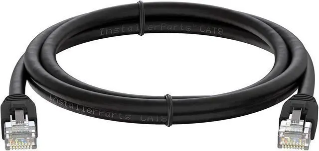Alt view image 4 of 5 - InstallerParts Ethernet Cable CAT8 Cable 35 FT - Black - Professional Series - 40Gigabit/Sec Network/High Speed Internet Cable for Router, Modem,Gaming/2000 MHZ, 24AWG