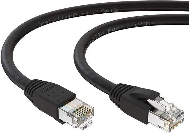 Alt view image 3 of 5 - InstallerParts Ethernet Cable CAT8 Cable 35 FT - Black - Professional Series - 40Gigabit/Sec Network/High Speed Internet Cable for Router, Modem,Gaming/2000 MHZ, 24AWG