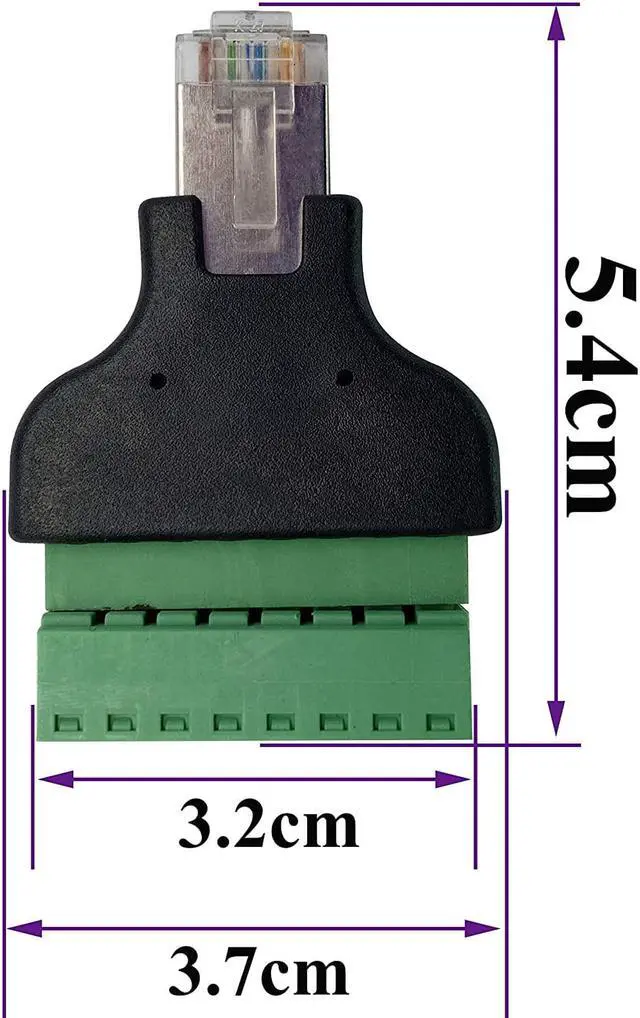 Alt view image 2 of 7 - RJ45 Screw Terminal RJ45 8P 8C Male to 8Pin Female Bolt Screw Type terminals Ethernet Net Network Plug for AV CCTV UTP DVR Cat5 Cat6 Cat7 Coupler(2 Pack/Male)