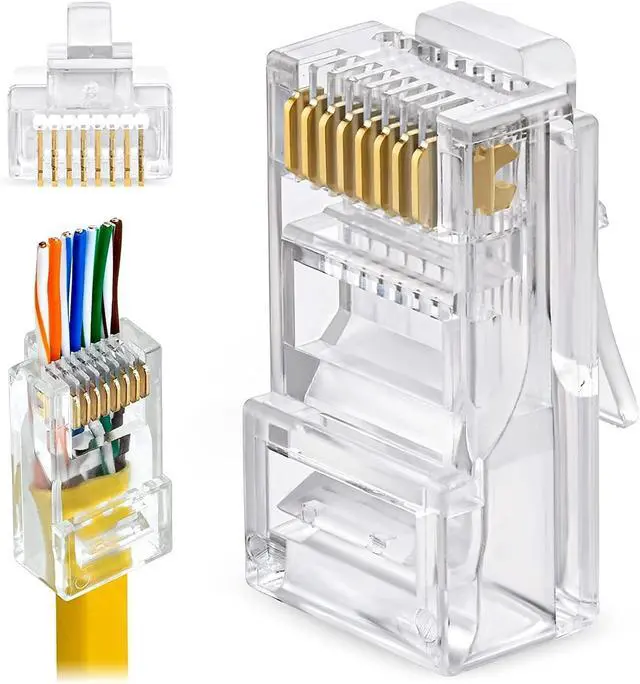 Alt view image 5 of 7 - Cmple - Green Cat6 Cable 1000ft Bulk LAN Ethernet Cord 23AWG + 50 Pack Green RJ45 Strain Relief Boots + 100 Pack RJ45 Cat6 Pass-Through Connectors Bundle