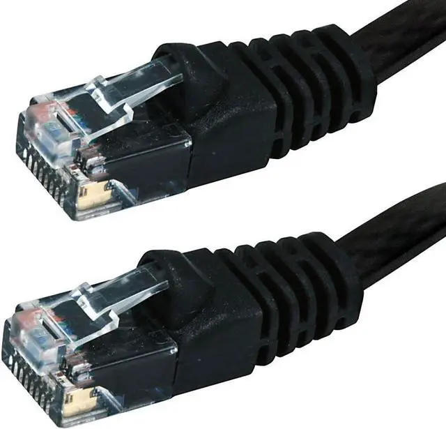 Alt view image 3 of 4 - Buhbo 2 FT Cat6 Flat Ethernet Network Cable RJ45 (5-Pack), Black