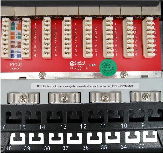 Alt view image 6 of 7 - Vertical Cable Cat6A 48 Port Shielded Krone Type 19" Horizontal Rackmount 1U Patch Panel, Welcome to consult