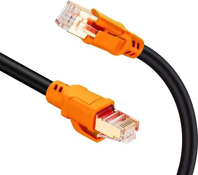 Main image of NC XQIN Cat 8 Ethernet Cable 75 ft Cat8 26AWG RJ45 Network Patch Cable 40Gpbs/2000Mhz LAN Wire Cable Cord Shielded for Modem, Router, PC, Mac, Laptop, PS2, PS3, PS4, Xbox, and Xbox 360. Red