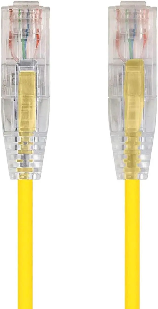 Alt view image 7 of 16 - Monoprice Cat6 Ethernet Patch Cable - 2 feet - Yellow | Snagless RJ45 Stranded 550MHz UTP CMR Riser Rated Pure Bare Copper Wire 28AWG - SlimRun Series