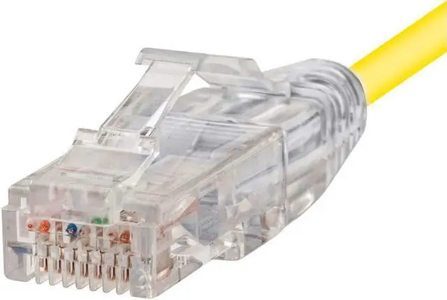 Alt view image 9 of 16 - Monoprice Cat6 Ethernet Patch Cable - 2 feet - Yellow | Snagless RJ45 Stranded 550MHz UTP CMR Riser Rated Pure Bare Copper Wire 28AWG - SlimRun Series