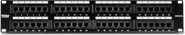 Alt view image 4 of 7 - TRENDnet 48-Port Cat5/5e Unshielded Patch Panel, TC-P48C5E, 2U 19 inch Rackmount Design or Wall Mount, Cable Management, NDAA Compliant, 48 x Gigabit RJ-45 Ports