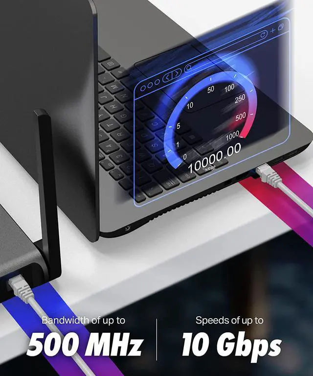 Alt view image 6 of 7 - Cat6 Ethernet Cable, 25 ft - RJ45, LAN, UTP CAT 6, Network Cord, Patch, Internet Cable - 25 Feet - White