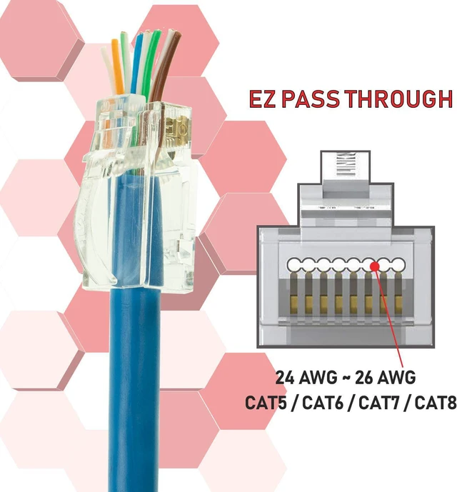 Alt view image 3 of 7 - LINKUP - Snagless RJ45 Cat6 UTP Connectors EZ Pass Through Ends