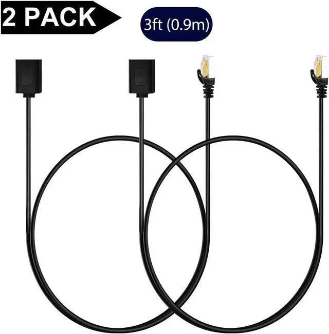 Alt view image 7 of 7 - J&D Ethernet Extension Cable (2 Pack), Cat 6 Ethernet Extender Cable Adapter (3 Feet) Support Cat6 / Cat5e / Cat5 Standards, RJ45 Cords Shielded Male to Female 2 Pack