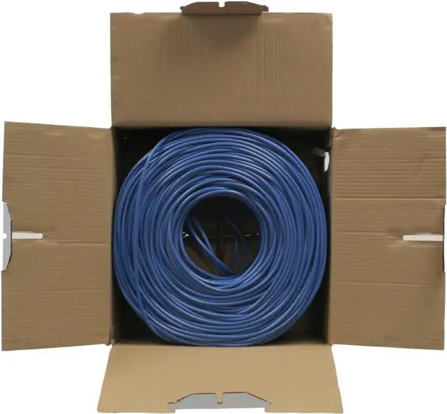 Alt view image 3 of 3 - NavePoint Cat5e (CCA), 1000ft, Blue, Solid Bulk Ethernet Cable, 24AWG 4 Pair, Unshielded Twisted Pair (UTP)